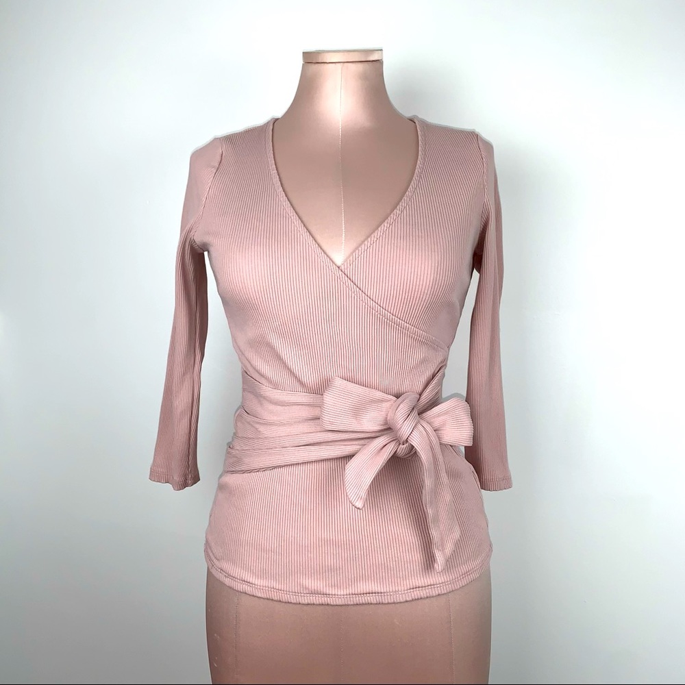 Side Tie Ribbed Shirt